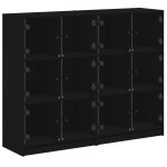 Vidaxl biblioth�que avec portes noir 136x37x109 cm bois d'ing�nierie