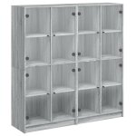 Vidaxl bibliothque avec portes sonoma gris 136x37x142 cm