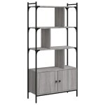 Vidaxl biblioth�que avec portes sonoma gris 76, 5x30x154, 5 cm