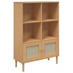 Vidaxl biblioth�que senja aspect de rotin marron bois massif de pin