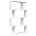 Vidaxl biblioth�que s�parateur de pi�ce � 4 niveaux blanc 70 x 24 x 129 cm bois d'ing�nierie