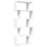 Vidaxl biblioth�que s�parateur de pi�ce � 5 niveaux blanc 70 x 24 x 161 cm bois d'ing�nierie