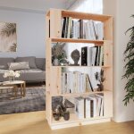 Vidaxl biblioth�que / s�parateur de pi�ce 80x25x132 cm pin solide