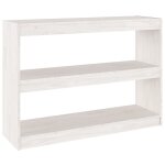 Vidaxl bibliothque / sparateur de pice blanc 100x30x71, 5cm pin massif