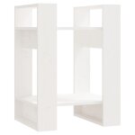 Vidaxl biblioth�que / s�parateur de pi�ce blanc 41x35x57 cm pin massif