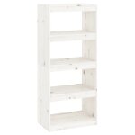 Vidaxl biblioth�que / s�parateur de pi�ce blanc 60x30x135, 5cm pin massif