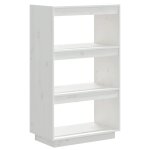 Vidaxl biblioth�que / s�parateur de pi�ce blanc 60x35x103 cm pin massif