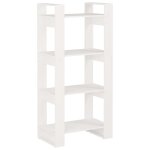 Vidaxl bibliothque / sparateur de pice blanc 60x35x125 cm bois massif