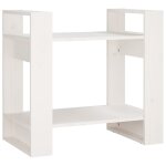 Vidaxl bibliothque / sparateur de pice blanc 60x35x57 cm bois de pin
