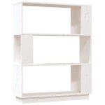 Vidaxl bibliothque / sparateur de pice blanc 80x25x101 cm pin massif