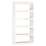Vidaxl biblioth�que / s�parateur de pi�ce blanc 80x30x167, 4cm pin massif