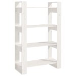 Vidaxl bibliothque / sparateur de pice blanc 80x35x125 cm pin massif