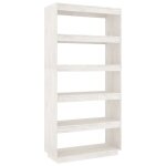 Vidaxl bibliothque / sparateur de pice blanc 80x35x167 cm pin massif