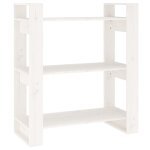 Vidaxl bibliothque / sparateur de pice blanc 80x35x91 cm pin solide