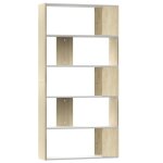 Vidaxl bibliothque / sparateur de pice blanc chne sonoma 80x24x159cm