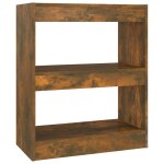 Vidaxl biblioth�que / s�parateur de pi�ce ch�ne fum� 60x30x72 cm