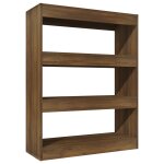 Vidaxl bibliothque / sparateur de pice chne marron bois d'ingnierie
