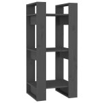 Vidaxl bibliothque / sparateur de pice gris 41x35x91 cm pin solide