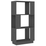 Vidaxl bibliothque / sparateur de pice gris 51x25x101 cm pin massif