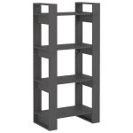 Vidaxl biblioth�que / s�parateur de pi�ce gris 60x35x125 cm bois massif