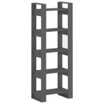 Vidaxl bibliothque / sparateur de pice gris 60x35x160 cm bois massif