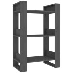 Vidaxl biblioth�que / s�parateur de pi�ce gris 60x35x91 cm pin massif