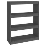 Vidaxl bibliothque / sparateur de pice gris 80x30x103, 5 cm pin massif