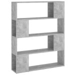 Vidaxl biblioth�que / s�parateur de pi�ce gris b�ton 100x24x124 cm