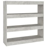 Vidaxl biblioth�que / s�parateur de pi�ce gris b�ton 100x30x103 cm