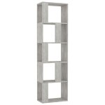 Vidaxl bibliothque / sparateur de pice gris bton bois d?ingnierie