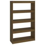 Vidaxl biblioth�que / s�parateur de pi�ce marron miel 80x30x135, 5 cm pin