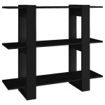 Vidaxl biblioth�que / s�parateur de pi�ce noir 100x30x123, 5 cm