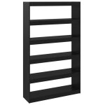 Vidaxl biblioth�que / s�parateur de pi�ce noir 100x30x167, 5cm pin massif