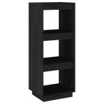 Vidaxl biblioth�que / s�parateur de pi�ce noir 40x35x103 cm pin massif