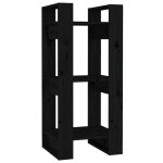 Vidaxl bibliothque / sparateur de pice noir 41x35x91 cm pin solide