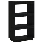 Vidaxl biblioth�que / s�parateur de pi�ce noir 60x35x103 cm pin massif