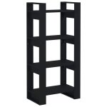 Vidaxl biblioth�que / s�parateur de pi�ce noir 60x35x125 cm bois massif