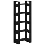 Vidaxl bibliothque / sparateur de pice noir 60x35x160 cm bois massif