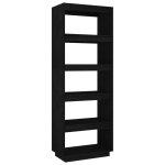 Vidaxl bibliothque / sparateur de pice noir 60x35x167 cm pin massif