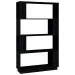 Vidaxl bibliothque / sparateur de pice noir 80x25x132 cm pin massif