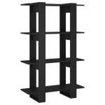 Vidaxl biblioth�que / s�parateur de pi�ce noir 80x30x123, 5 cm