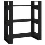 Vidaxl bibliothque / sparateur de pice noir 80x35x91 cm pin solide
