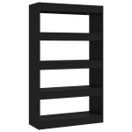 Vidaxl bibliothque / sparateur de pice noir bois d'ingnierie