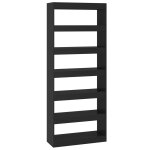 Vidaxl biblioth�que / s�parateur de pi�ce noir bois d'ing�nierie
