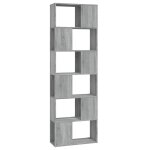 Vidaxl bibliothque / sparateur de pice sonoma gris 60x24x186 cm