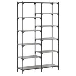 Vidaxl biblioth�que sonoma gris 100x32x170 cm bois d'ing�nierie et fer