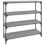 Vidaxl bibliothque sonoma gris 100x33x100 cm bois d'ingnierie acier
