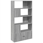 Vidaxl biblioth�que sonoma gris 100x36x189 cm bois d'ing�nierie