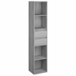 Vidaxl biblioth�que sonoma gris 36x30x171 cm bois d'ing�nierie
