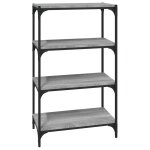 Vidaxl bibliothque sonoma gris 60x33x100 cm bois d'ingnierie acier